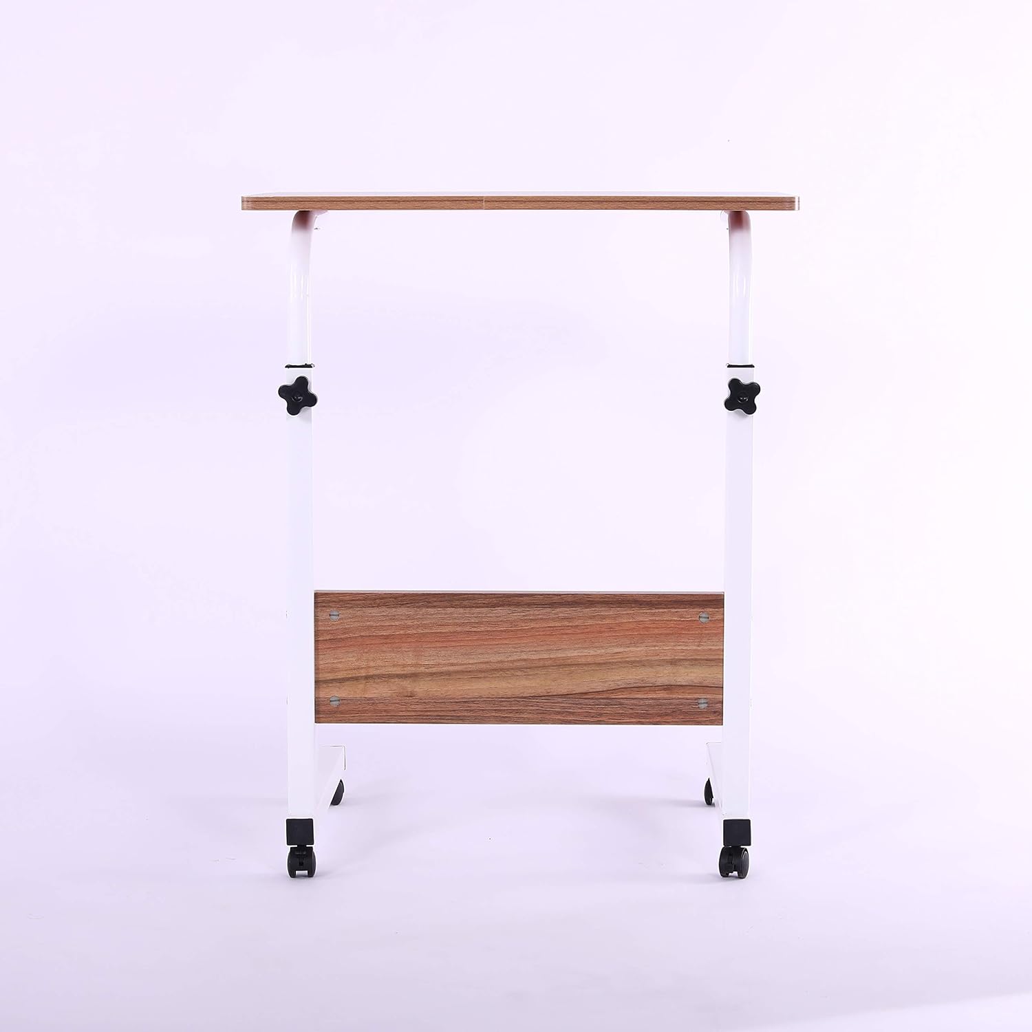 Laptop Cart 23.6" Mobile Table Fancasa Movable Portable Adjustable Notebook Computer Stand with Wheels (Teak): Home Audio & Theater