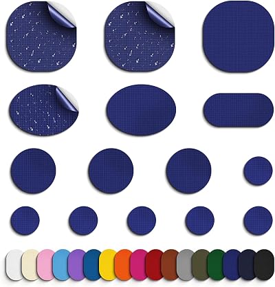 Skystuff Self-Adhesive Nylon Repair Patches 45pcs Navy Tent Jacket Patches