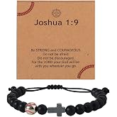 Mikovivi Baseball Cross Bracelet with Card Set, Adjustable Christian Cross Bracelets Sports Charm Jewelry Gifts Religious Accessories for Kids Teens Boys Son Grandson