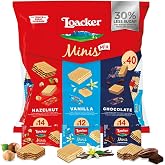 Loacker Mini Wafers, Hazelnut, Chocolate &amp; Vanilla, 40 Individually Wrapped