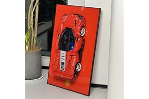iLuane Display Wallboard for Lego Technic Ferrari Daytona SP3 42143 Race Car Model Building Kit, Adult Collectibles Wall Mount, Home or Office Décor (No Car Included)