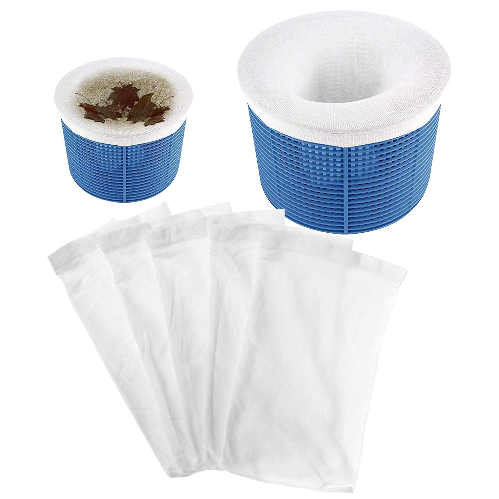 Swimming Pool Skimmer Socks, Pool Net Filter Saver Socks, Pool Skimmers Filter Socks for Pool Skimmer Basket Swimming Pool Filter Slags, Leaves Oil, Pollen, Insects, Scum