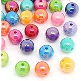 600 Round AB Multicolor Acrylic Beads 8mm Diameter with 2.5mm Hole
