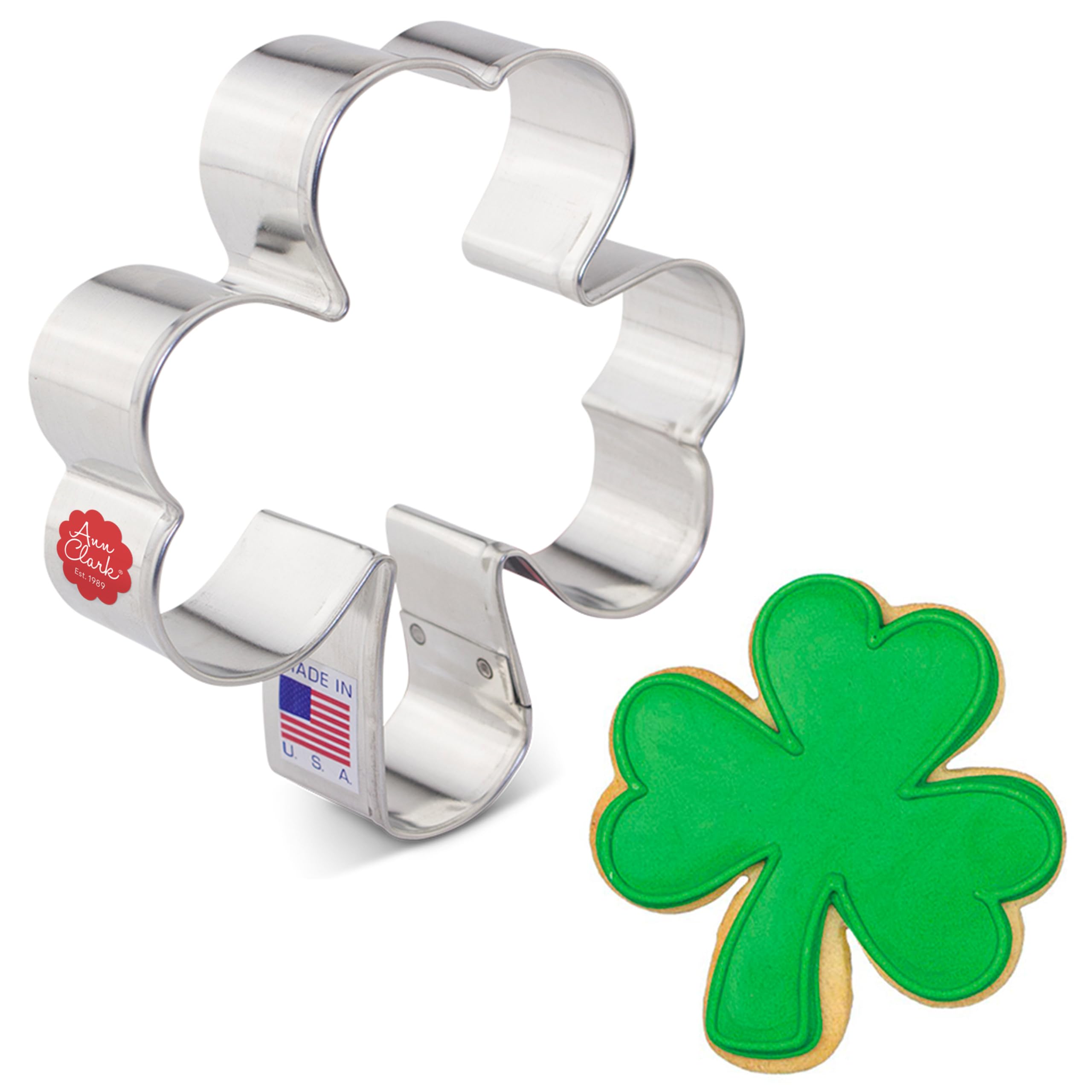 Ann Clark Cookie Cutters St. Patrick's Day Irish Shamrock Cookie Cutter, 9.5 cm