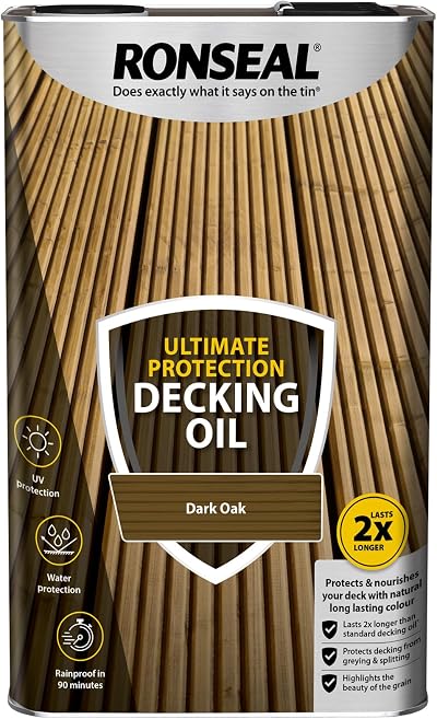 Ronseal Ultimate Decking Oil 5L Dark Oak Weather Resistant Water Based