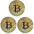 BTC Coin 3 Pack Gold Bitcoin Coin Gold Plated Commemorative Souvenir Gift