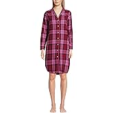 Lands' End Women's Flannel Long Sleeve Sleepshirt Nightgown