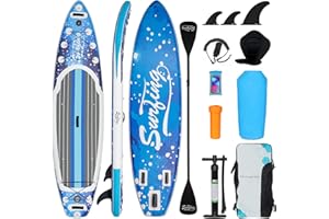 YU YUSING YUSING Inflatable Stand Up Paddle Board with Kayak Seat, Non-Slip Deck SUP Paddle Board with Premium Kayak, Portable Standing Boat for Youth & Adult