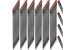 Gerrii 100 Pieces Disposable Angled Eyebrow Brushes Eye Liner Brush Disposable Angle Brushes Tinting Brushes for Women Girls 