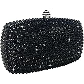Boutique De FGG Mini Crystal Clutch Purse for Women Formal, Spikes Rhinestone Clutch Evening Bag, Wedding Party Handbag