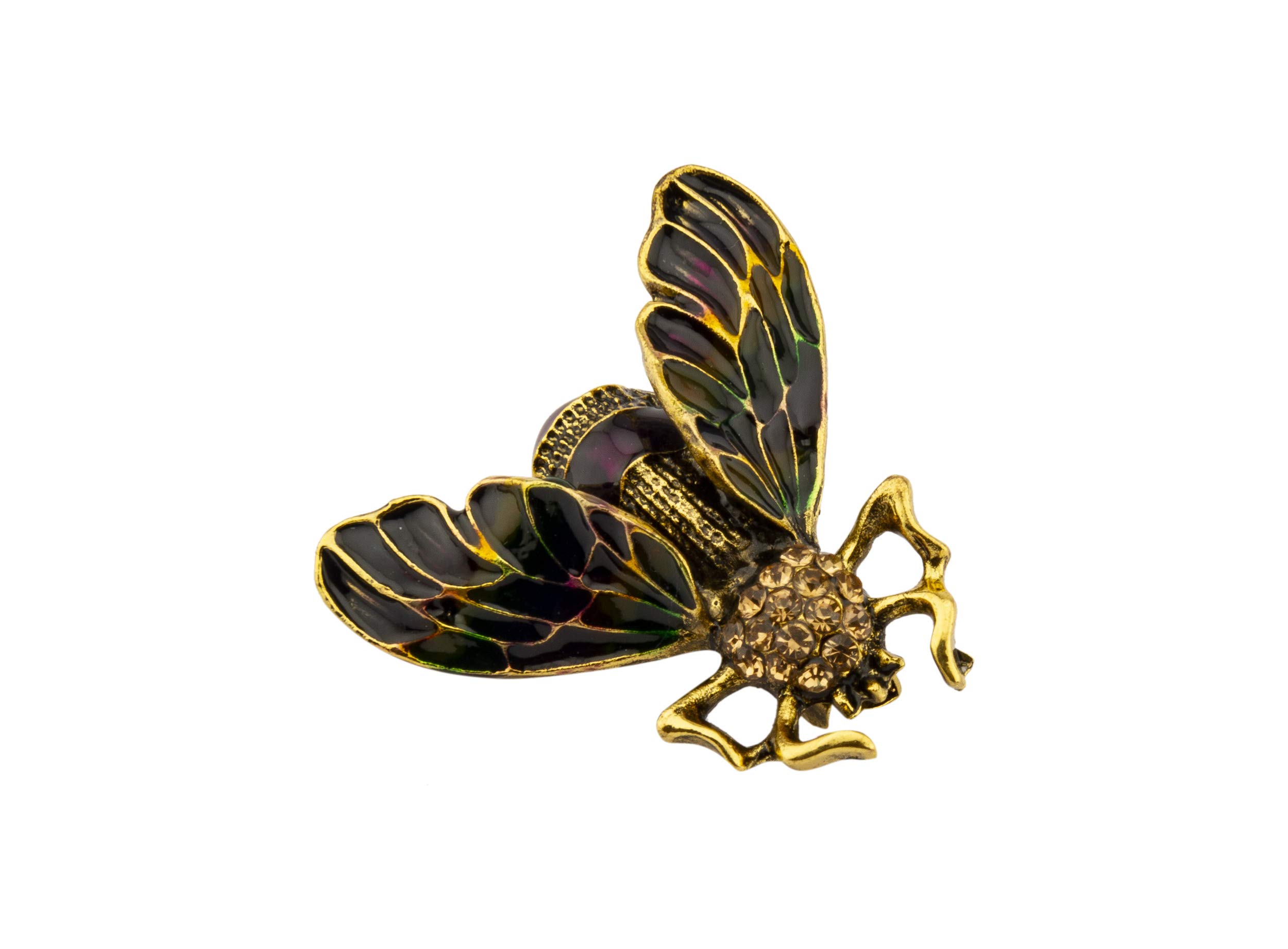 Brooch Lapel Pin for Men Antique Gold Bee with Criss Cross Detailing Wing Lapel Pin Badge Coat Suit Wedding Gift Party Shirt Collar Accessories