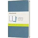 Moleskine Cahier Journal, Soft Cover, Pocket (3.5" x 5.5") Plain/Blank, Brisk Blue, 64 Pages (Set of 3)