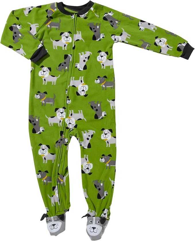 Carter's Green Dog Fleece Footed Pajamas (18 months