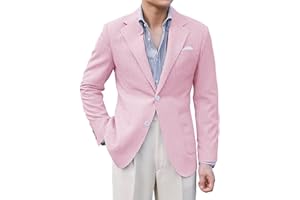 LYOUCI Men Seersucker Sports Jacket Suits Coat Classic Summer Blazer Seersucker Suit for Men Beach Wedding Tuxedo Blazers