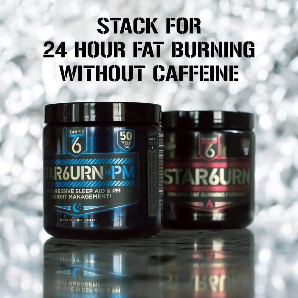 T6 STAR6URN-PM – Fat Burner and Sleep Aid for Muscle-Preserving Weight Loss and Stress Relief, Green Coffee Bean and Garcinia Cambogia Extract, 50 veggie caps: Health & Personal Care