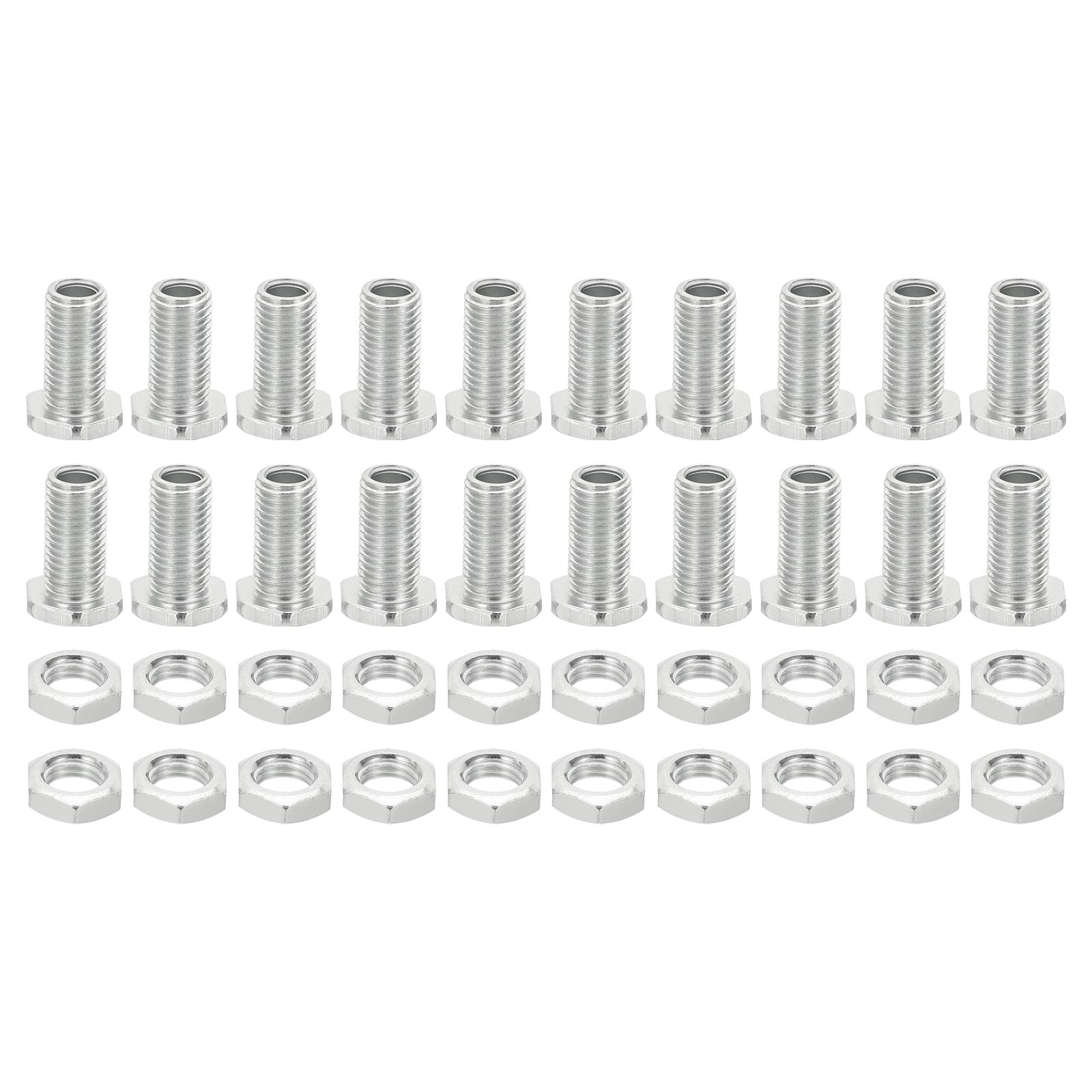 PATIKIL M8x18mm Hex Bolts and Nuts Kit, 20 Set Fine Thread Hollow Screws Assortment Hexagon Head Screw Through Hole Bolt Chandelier Fasteners