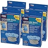 Carex Commode Liners, 28 Liners - Fits Most Commodes, with Absorbent Powder, Holds 2 Quarts Liquid, Disposable 7 Toilet Liners/Box, Pack of 4