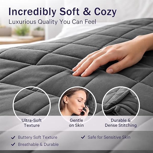 WEIGHTED BLANKET FOR ADULTS 20LBS, 48″X72″, TWIN FULL SIZE COOLING HEAVY THROW BLANKET FOR 180-220LBS, MICROFIBER SOFT THICK BIG BLANKETS WEIGHTED COMFORTER BREATHABLE GIFTS FOR SLEEPING, GREY