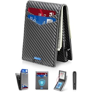 beforpet Wallet for Men RFID Blocking Mens Wallet with Pop Up Card Holder | Bifold, Minimalist, Slim, Smart, 2 ID Window & Ca