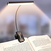 Glocusent 26 LED Rechargeable Book Light, 1200 mAh Battery for 90 Hrs Reading Light, 5 Amber Colors & Stepless Dimming Book L