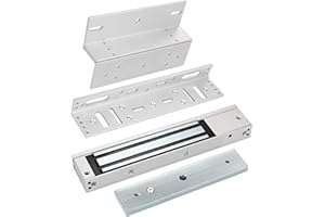 YUANWIN Electromagnetic Lock 600LBS 280KG Holding Force 5 Wire Signal Output LED with Z and L Bracket Electric Magnetic Door Lock 12V Fail Safe NC Mode for Access Control System