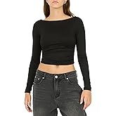 Forever 21 Womens Long Sleeve Ruched Crop Top