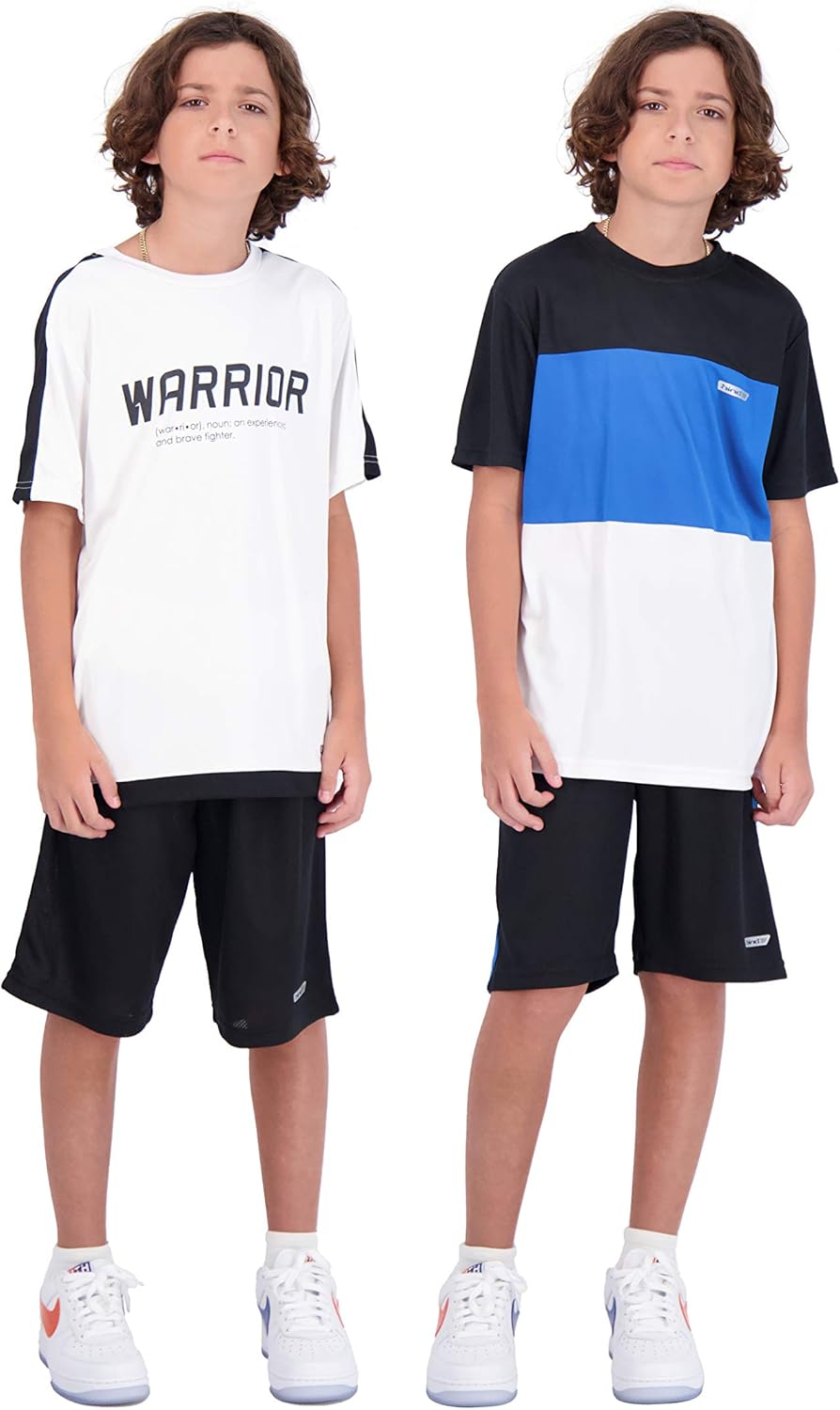 Hind 4-Piece Boys Basketball Shorts and Performance Athletic Shirt Set: Clothing
