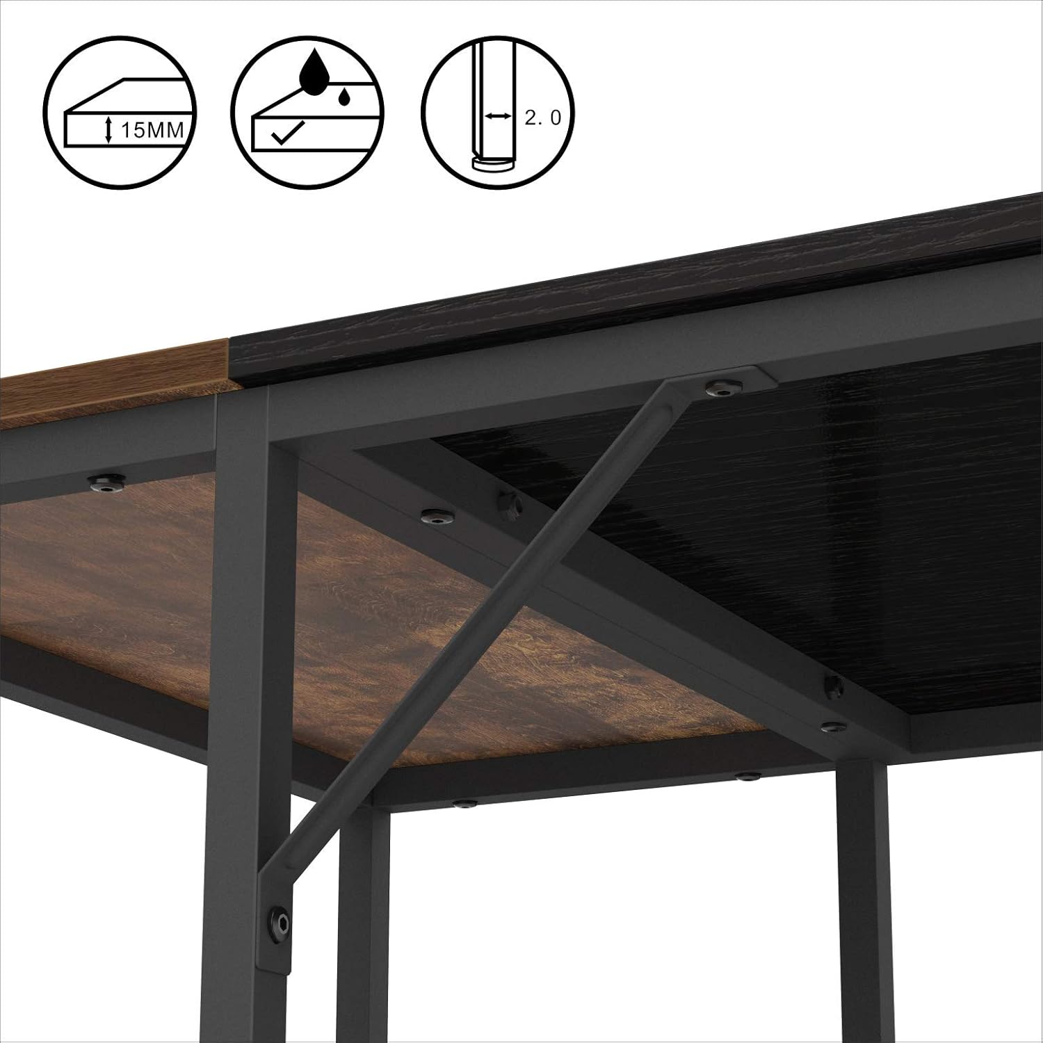 JOISCOPE Computer Desk with Shelves,Laptop Table with Wooden Drawer,40 inches(Black Oak Finish): Kitchen & Dining