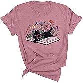 JINTING Cat Shirts for Women - Loose Fit Lightweight Long Sleeve Graphic Spring Outfits Printed Blouse Casual Tops