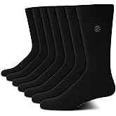 IZOD Men's Dress Socks - 7 Pack Lightweight Comfort Stretch Stay Up Cuff Mid-Calf Crew Socks - Dress Socks for Men (6-12.5), Size 6-12.5, Black