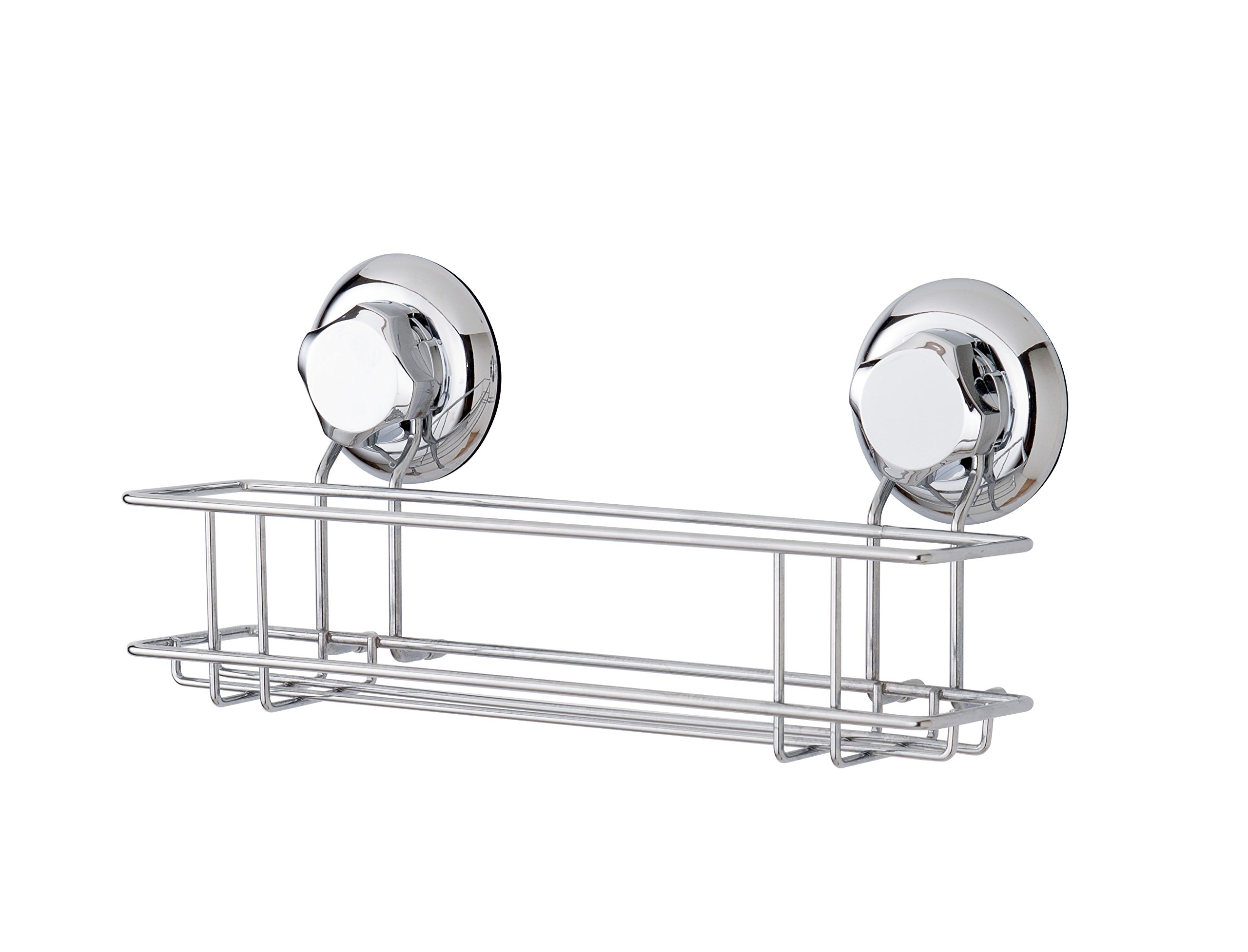 Compactor Bestlock Wall Mounted Small Kitchen Spice Rack, Suction Cup Mounting, Supports up to 12Kg, Anti-Rust Chrome Plated Iron, 28.5 x 9.4 x 13.7cm, RAN6993