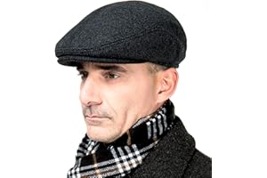 TANDARUI Winter for Men Outdoor Hat, Beret Flat Newsboy Gatsby Hats Adjustable Warm Sport Golf Flat Cap Hats Dad Caps Earflaps Thicken