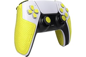 TALONGAMES Controller Grip Tapes Compatible with PS5 DualSense, Anti Slip, Sweat Absorbent, Skin kit, Compatible with PlayStation 5 Controllers Grips, Buttons, Trigge, D-pad (Ultra - Neon)