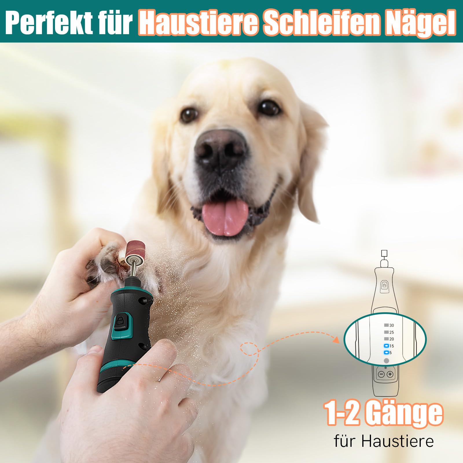 Multifunktionswerkzeug Akku - NEU MASTER 8V 2.0Ah Akku Rotationswerkzeug mit 117 Stück Zubehör, LED Light und 5-Gang, Multifunktionswerkzeuge Set zum Bohren, Gravieren, Polieren, Schleifen 4