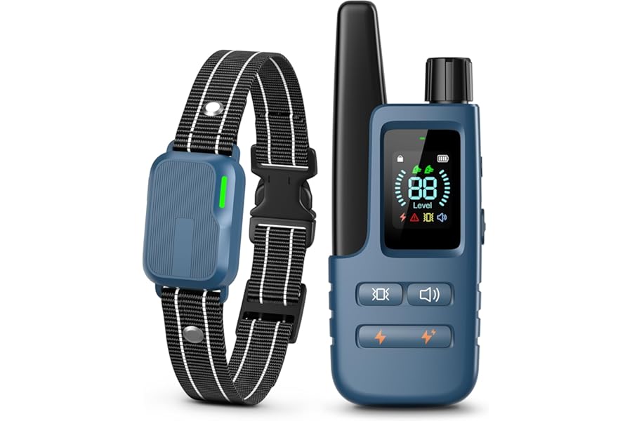 Dog Shock Collar - 4500FT Dog Training Collar with Remote, IPX8 Waterproof Electric Dog Collar with 4 Training Modes, Rechargeable eCollar for Small Medium Large Dogs 10-120lbs(DBU)