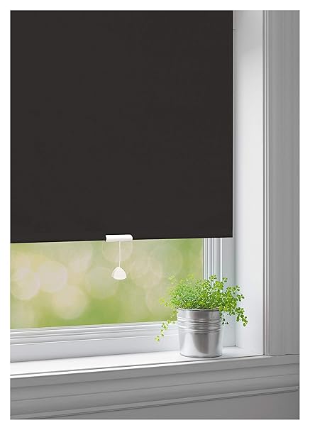 JalousieCrew Springrollo Classic Mittelzugrollo Schnapprollo Rollo schwarz - Breite 60-220 cm Länge 180 cm und 230 cm Blickdi