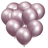Metallic Pink Balloons 50 Pack, 12 Inch Chrome Pink