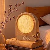 Vivilumens Gradual Sunrise Alarm Clock & White Noise Sound Machine for Better Sleep - Wood Grain Design, Wake-Up Light, Night