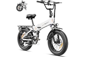 Jasion X-Hunter Electric Bike for Adults,1400W Peak Motor 30MPH Max Speed,48V 13AH Removable Battery, Full Suspension System Design,20''*4.0 Fat Tire Foldable Ebike 7-Speed Bicycles
