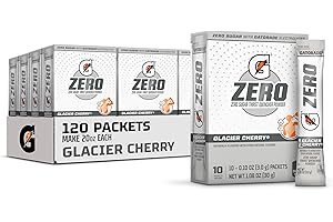Gatorade G Zero Powder, Glacier Cherry , 10 Count (Pack of 12)