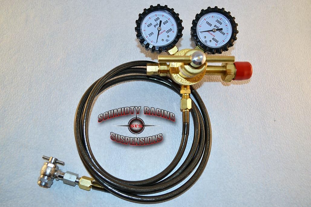 Nitrogen Regulator Shock Fill Kit 800PSIStainless Hose 8