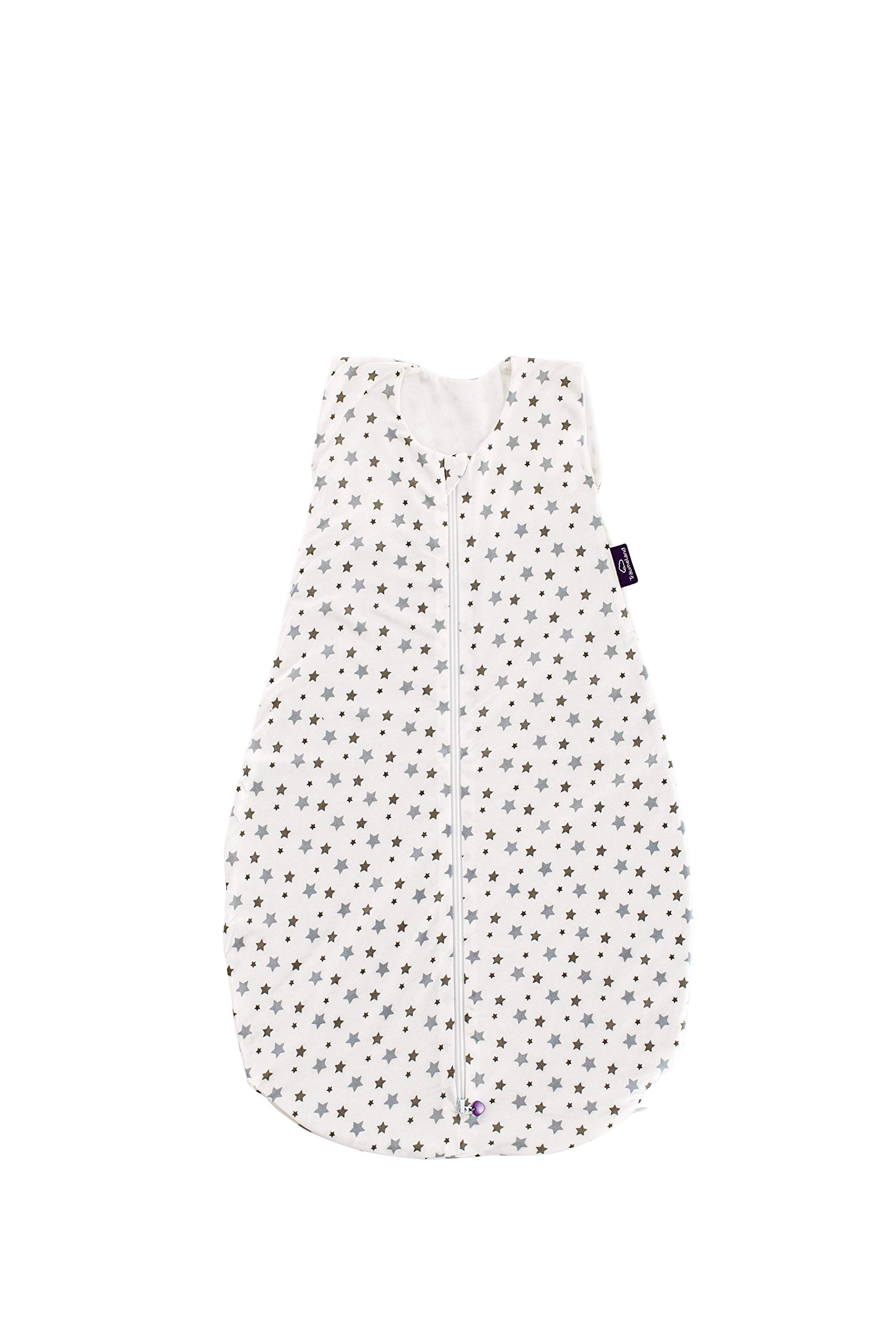Träumeland LieEBMICH Summer Sleeping Bag Made of Tencel Design White with Grey Stars Multi-Coloured