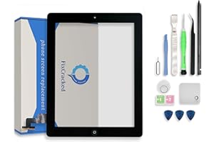 Fixcracked Touch Screen Replacement Parts Digitizer Glass Assembly for ipad 2 And Professional Tool Kit（black）