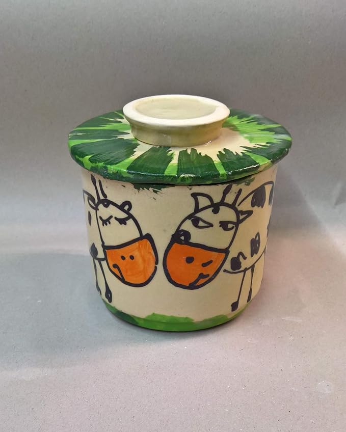 französische Wasserbutterdose für 250g Butter mit Kuh