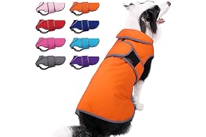MIGOHI Warm Dog Coat Winter Dog Jacket,Waterproof Cold Weather Coats for Dogs,Fleece Jacket for Small Medium Large Dogs,Reflective Thick Fleece Vest with Leash Hole