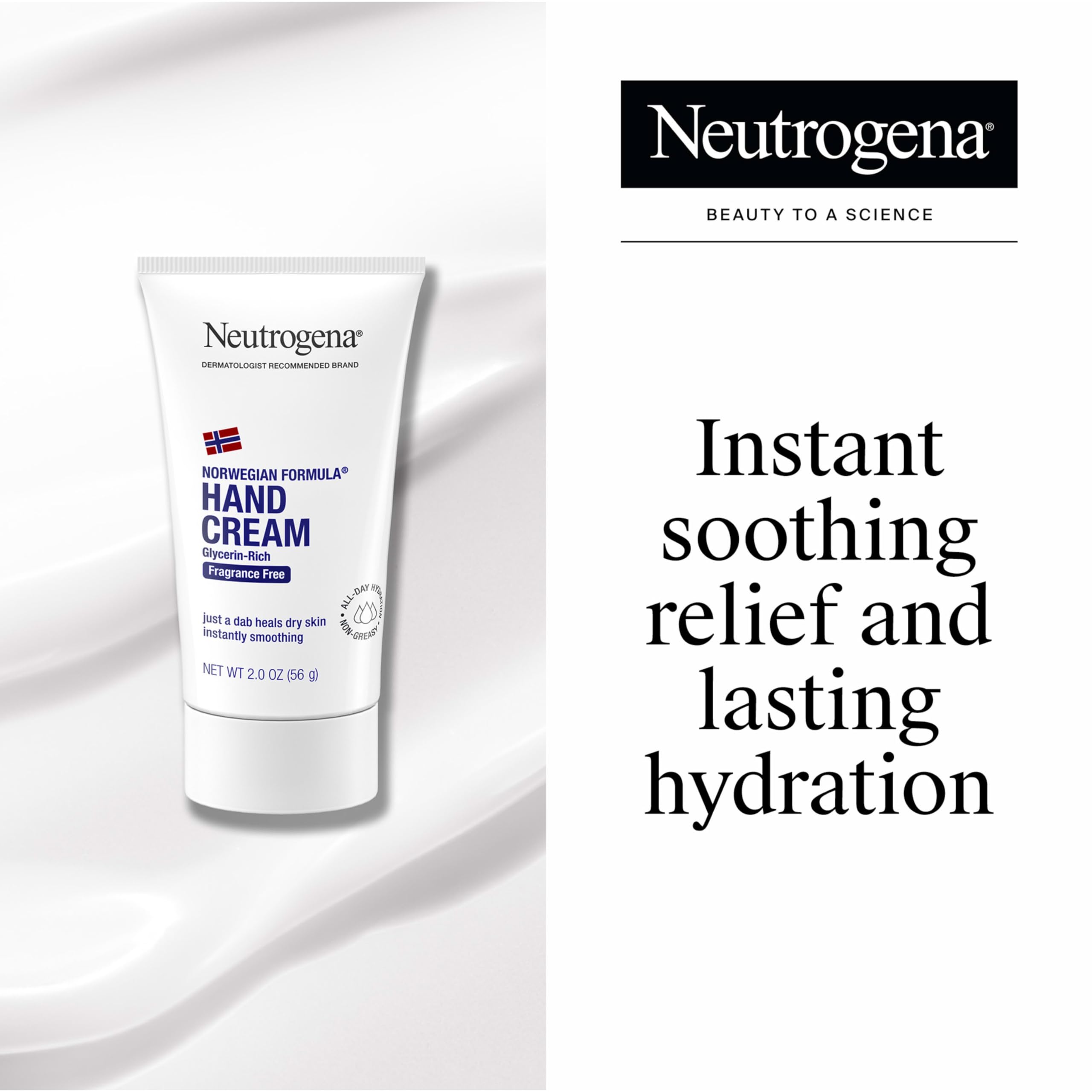 Neutrogena Norwegian Formula Moisturizing Hand Cream Formulated with Glycerin for Dry, Rough Hands, Fragrance-Free Intensive Hand Lotion, 2 oz