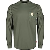 BOCOMAL FR Shirts for Men Melt Pocket Lightweight Crew T-Shirt NFPA2112/CAT2 Fire Resistant Work Shirt