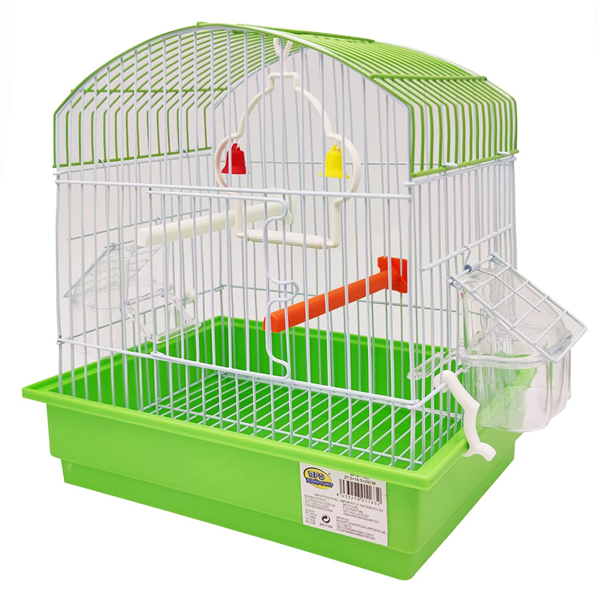 BPS Birdcage Birdhouse Parakeet Canaries with Feeder Sprinkler Jumping Perches for Rest Random Colour 27.5 x 19.5 x 30 cm BPS-1163