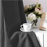 AMEHA Blackout Eyelet Curtains 46x54 Path Grey Thermal Insulated Pair view 8