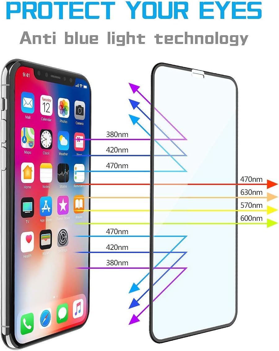 MANTO 3-Pack Screen Protector for iPhone 11 Pro and iPhone Xs X 5.8 Inch Full Coverage Tempered Glass Film Edge to Edge Protection, Black